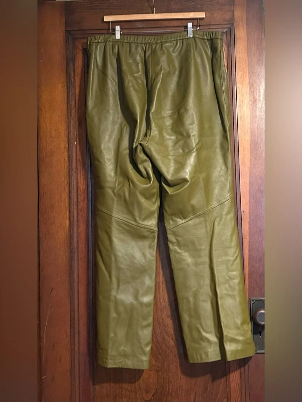 Terry Lewis  Green Genuine Leather Pants Size 20 - Picture 3 of 6